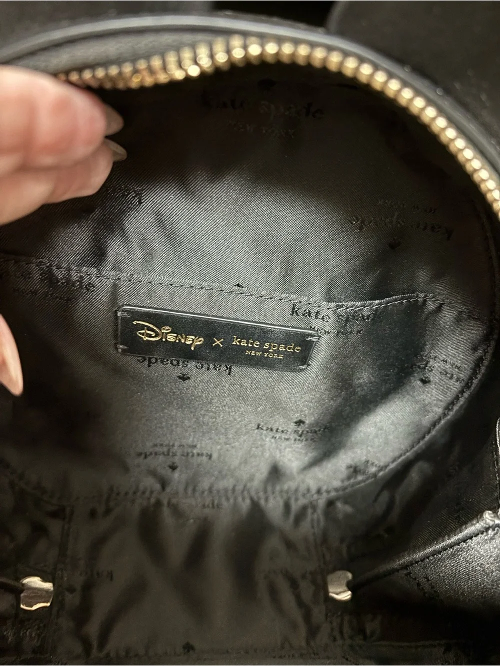 kate spade Disney x kate spade Black Crossbody Interior with Gold Hardware